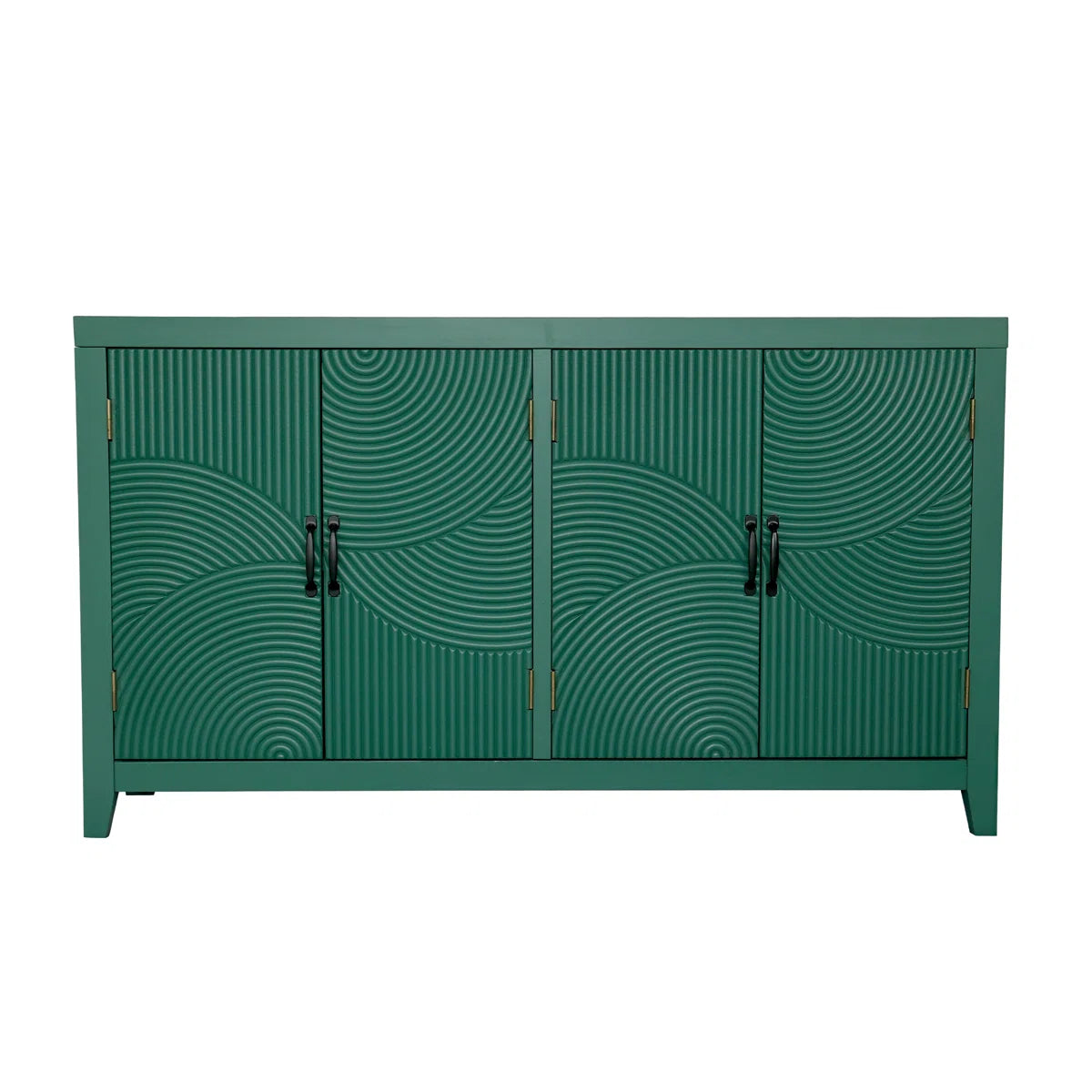 Mid Century Modern 4-Door Accent Cabinet with MDF & Fir Construction