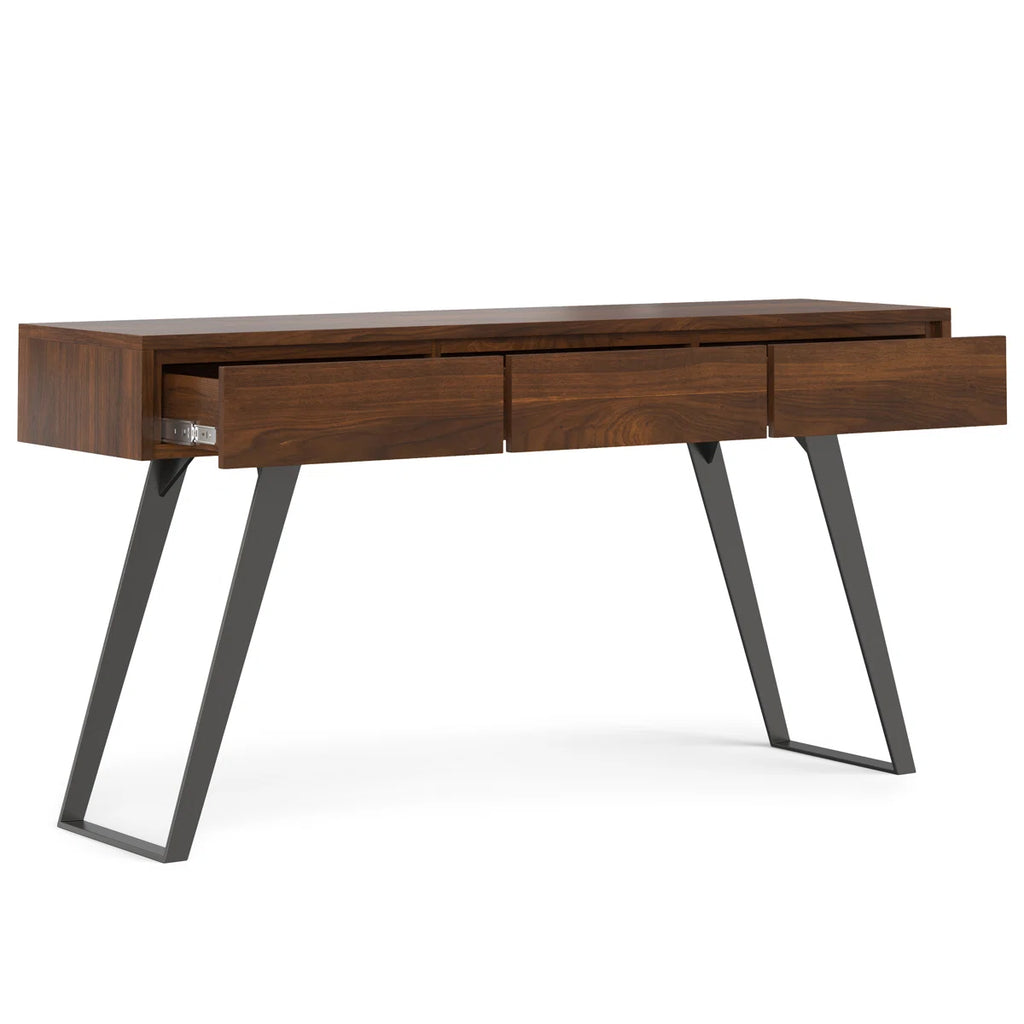 Lowry 60"W Solid Wood Modern Industrial Storage Console Table