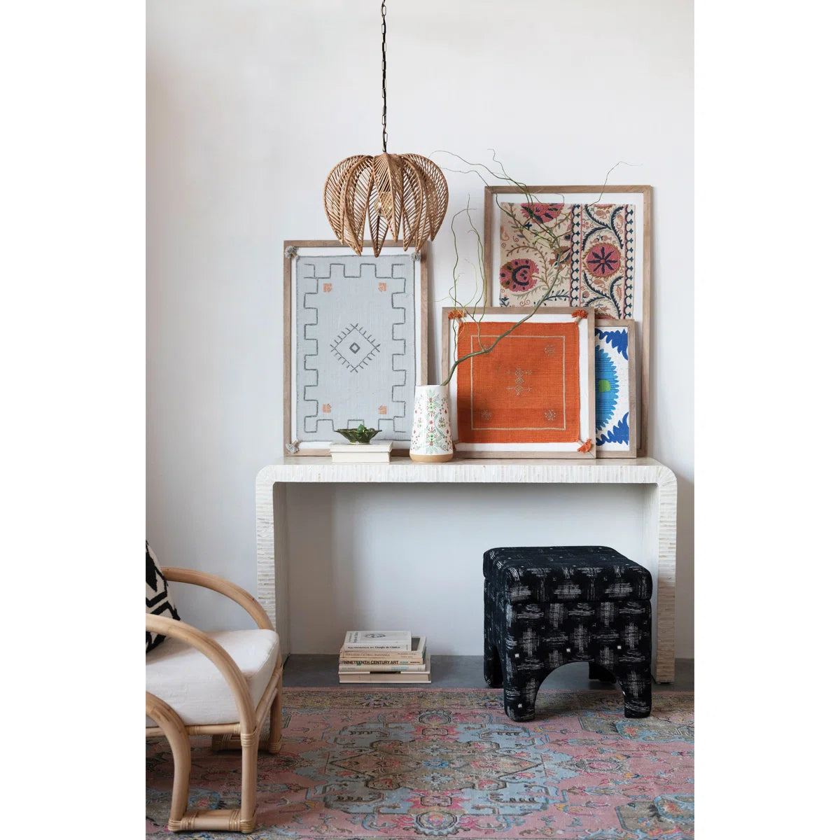 Bejou Mother Of Pearl Waterfall Console Table