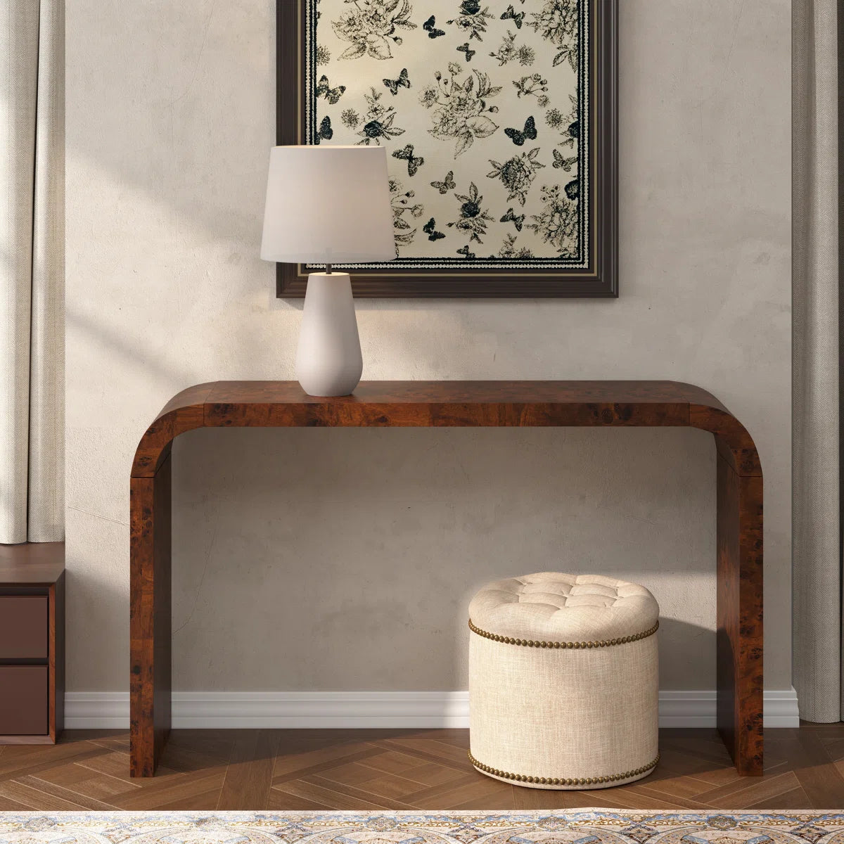 Shelmerdine Fuller 52" Burl Wood Console Table