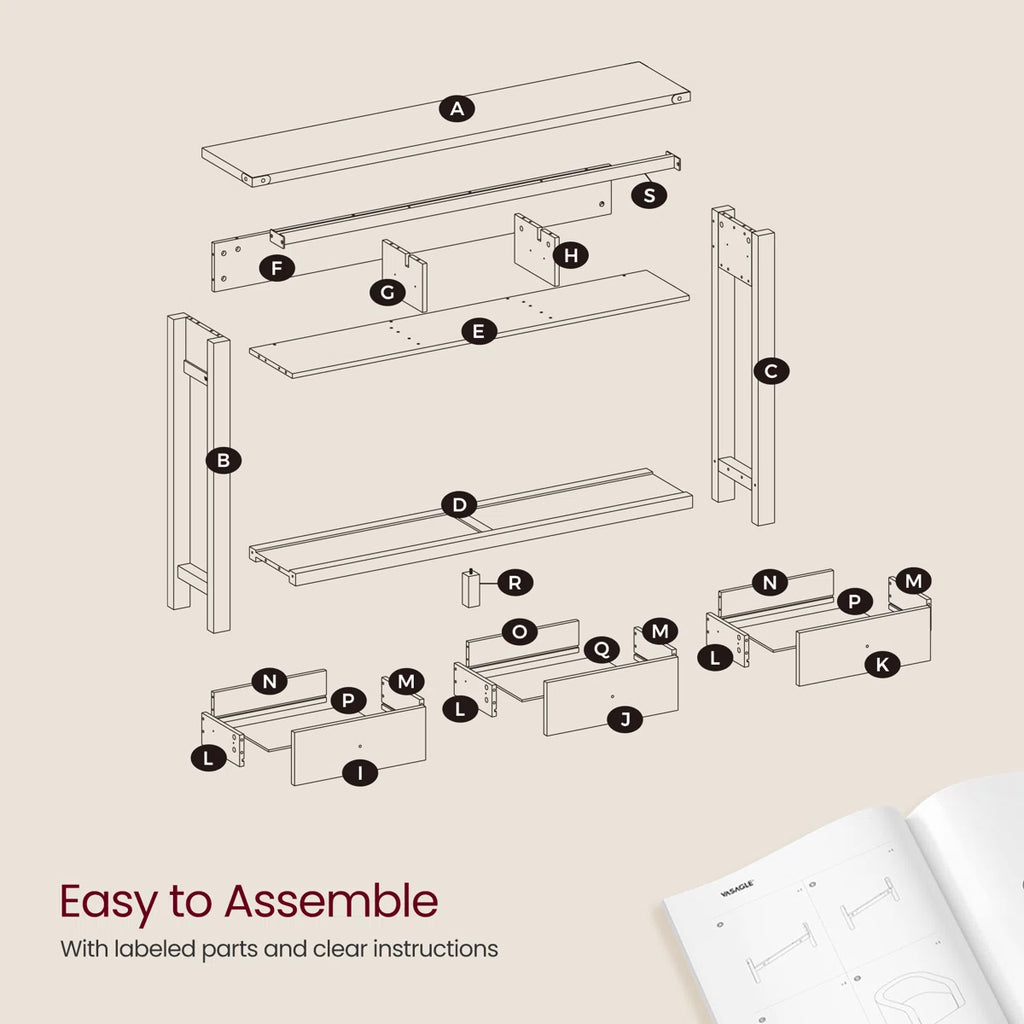 Sahai 47.2" Console Table with 3 Drawers